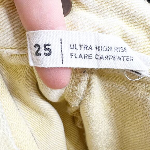 PACSUN Womens Ultra High Waisted Fitted Flare Denim Pants Raw Hem Honey Size 25 - Picture 11 of 12